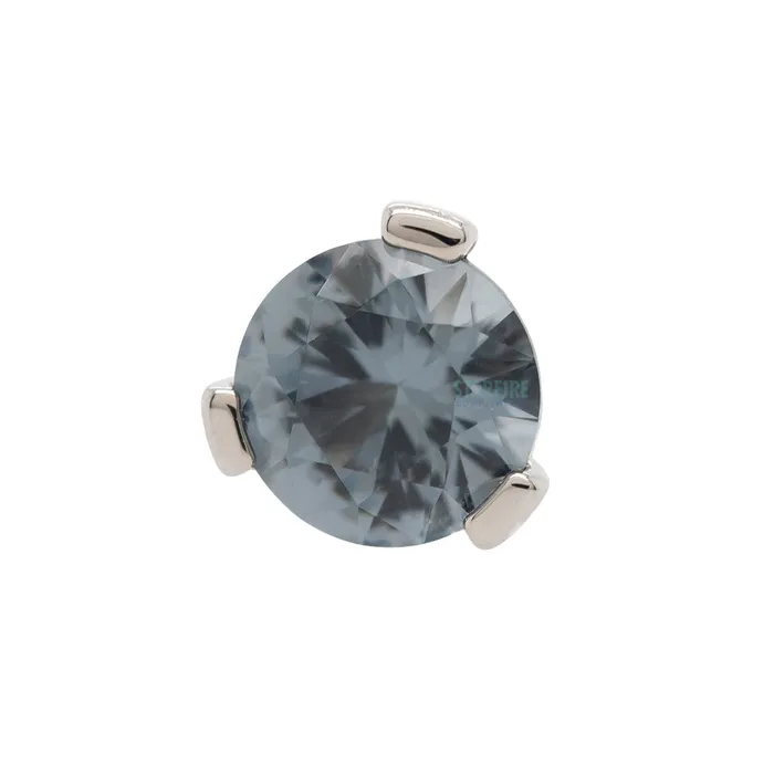 Industrial Strength IS Rings 2mm 3 ProngSet Threaded End with Faceted Gem