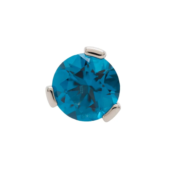 Industrial Strength IS Rings 2mm 3 ProngSet Threaded End with Faceted Gem