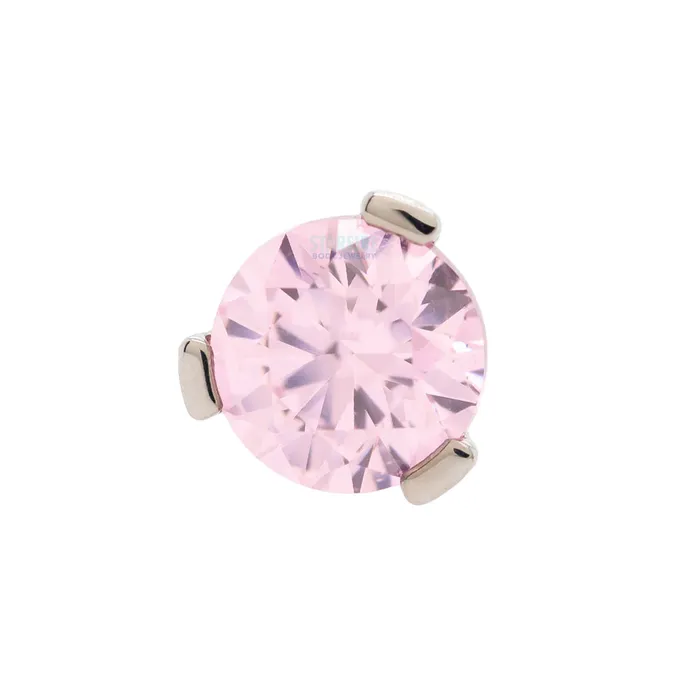 Industrial Strength IS Rings 2mm 3 ProngSet Threaded End with Faceted Gem