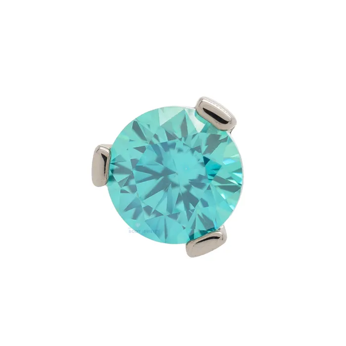 Industrial Strength IS Rings 2mm 3 ProngSet Threaded End with Faceted Gem