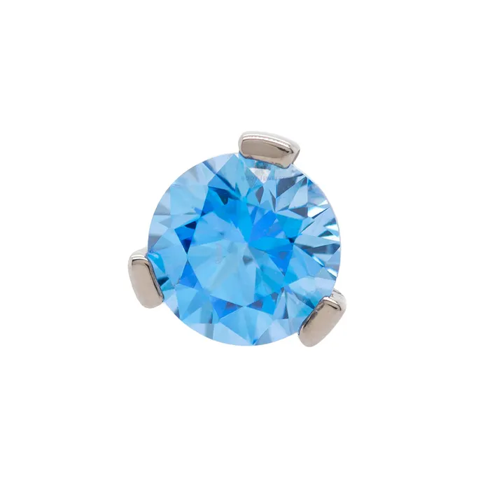 Industrial Strength IS Rings 2mm 3 ProngSet Threaded End with Faceted Gem