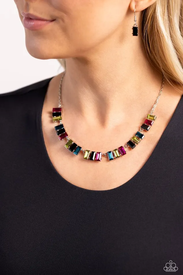 Paparazzi Necklace Elite Emeralds Black Paparazzi Jewelry Necklaces
