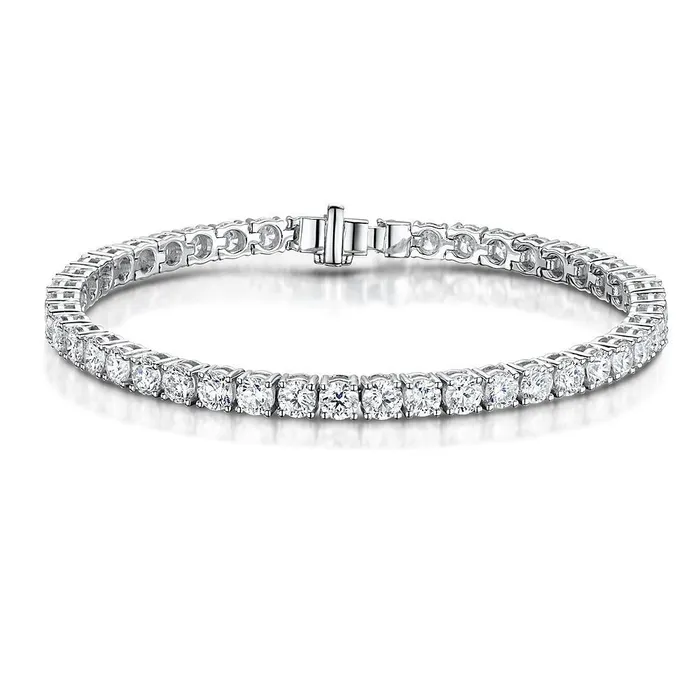 9 Carats Round Brilliant Natural Earth Mined Diamond Tennis Bracelet White Gold Jewelry GB Bracelets 9 Carats Round Brilliant Natural Earth Mined Diamond Tennis Bracelet White Gold Jewelry GB Bracelets