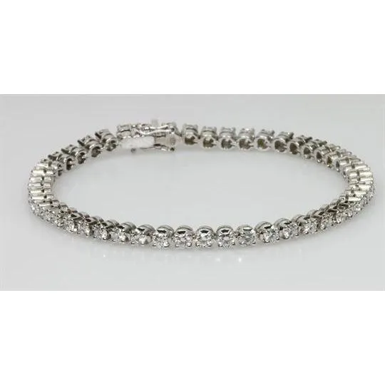 GB 750 Ct Round Natural Earth Mined Diamond Tennis Bracelet Solid 14K White Gold Bracelets GB 750 Ct Round Natural Earth Mined Diamond Tennis Bracelet Solid 14K White Gold Bracelets
