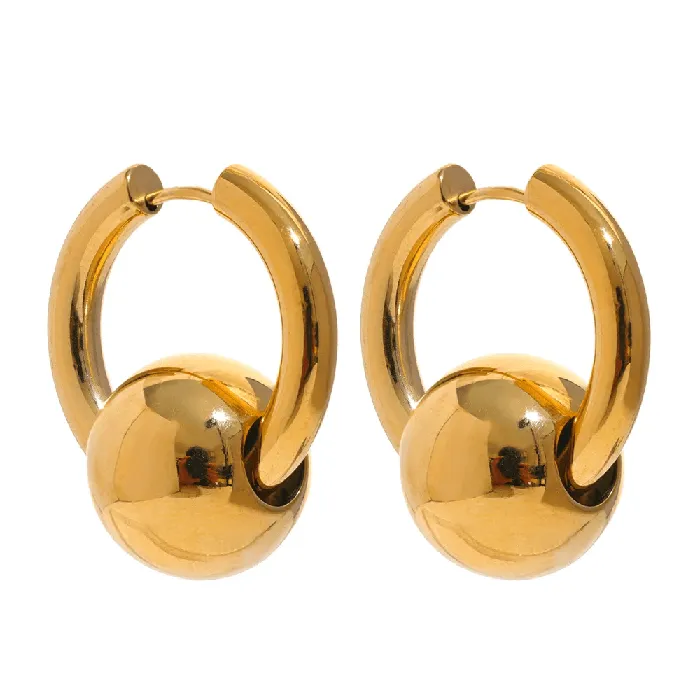 Mabel Love Co Earrings Sphere Bead Hoop Earrings