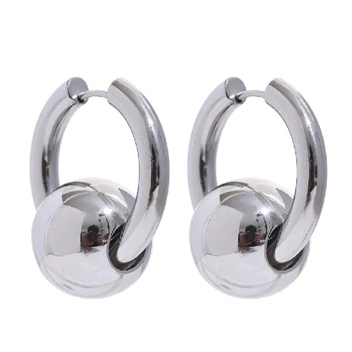 Mabel Love Co Earrings Sphere Bead Hoop Earrings
