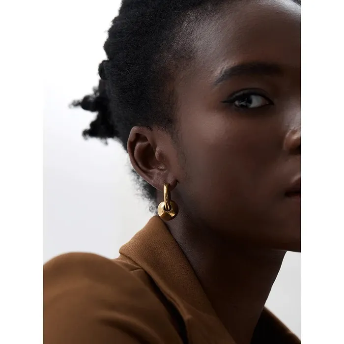 Mabel Love Co Earrings Sphere Bead Hoop Earrings