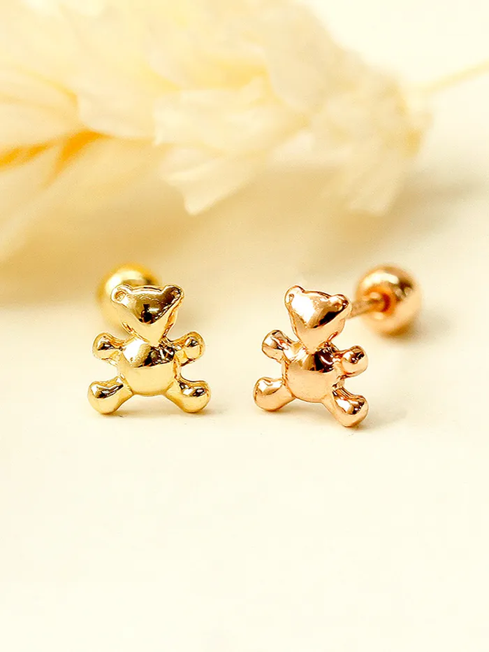 MinimalBijoux Earrings 14K Gold Baby Bear Cartilage Earring 20G18G16G