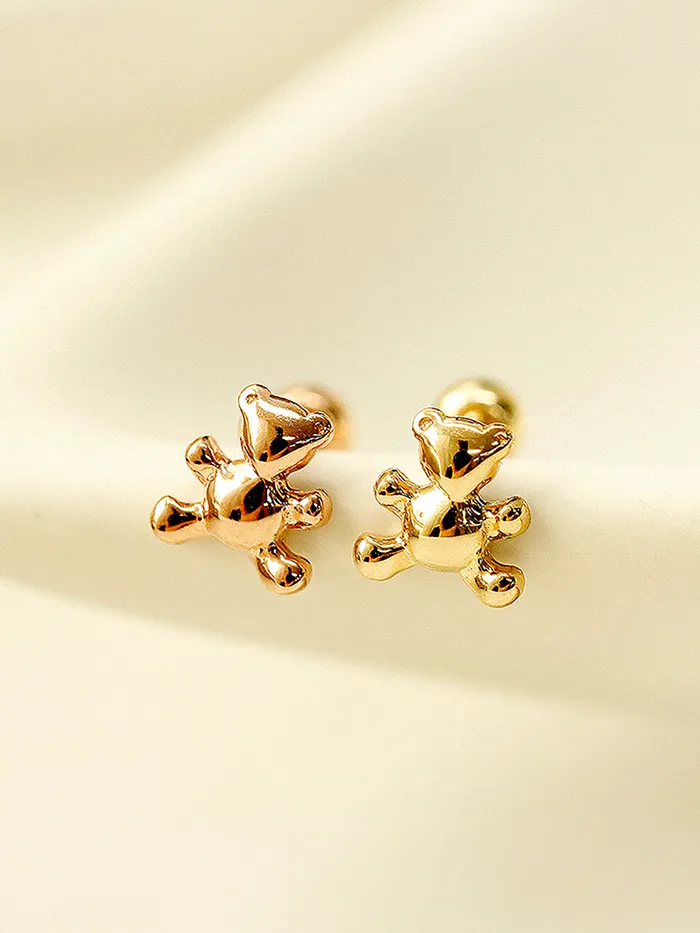MinimalBijoux Earrings 14K Gold Baby Bear Cartilage Earring 20G18G16G