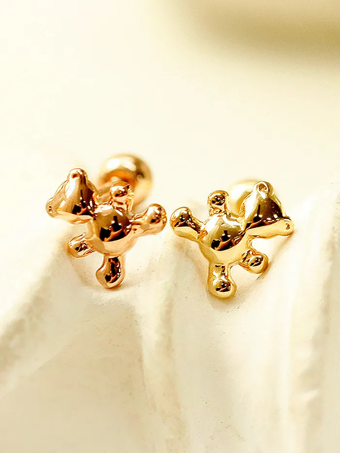 MinimalBijoux Earrings 14K Gold Baby Bear Cartilage Earring 20G18G16G