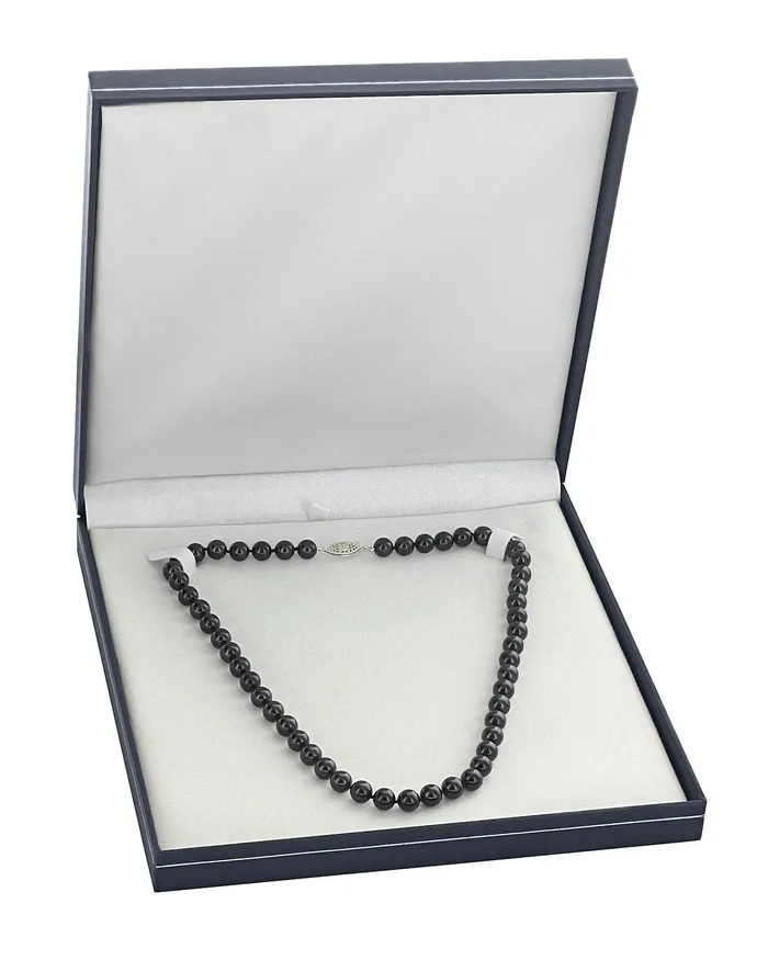 Necklaces SPT Black Japanese Akoya Choker Length Pearl Necklace 5055mm AA Quality