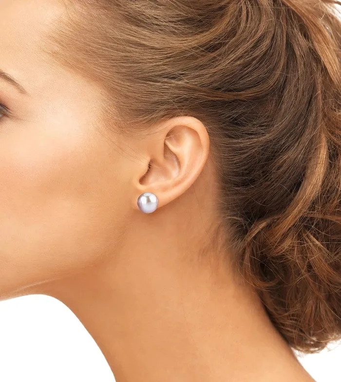 SPT Earrings 12mm Pink Freshwater Round Pearl Stud Earrings