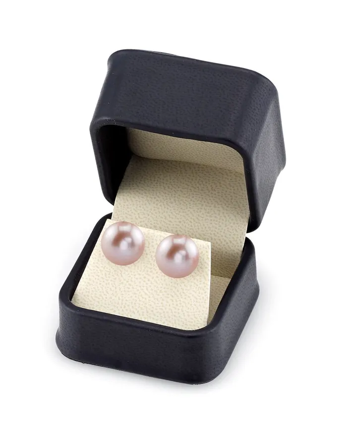 SPT Earrings 12mm Pink Freshwater Round Pearl Stud Earrings