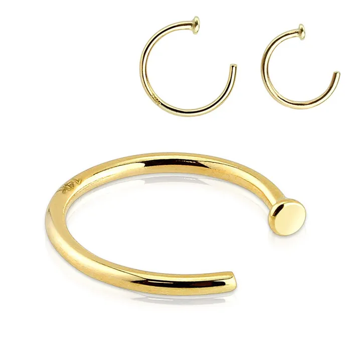 Yellow 14k Gold Nose Hoop Tulsa Body Jewelry Earrings