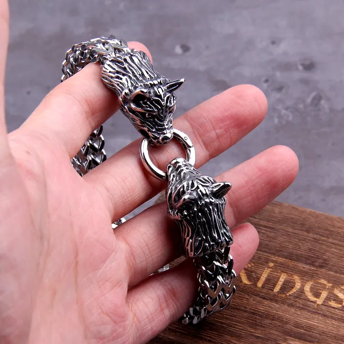 AE Bracelets Viking Bracelet Skoll and Hati Wolves