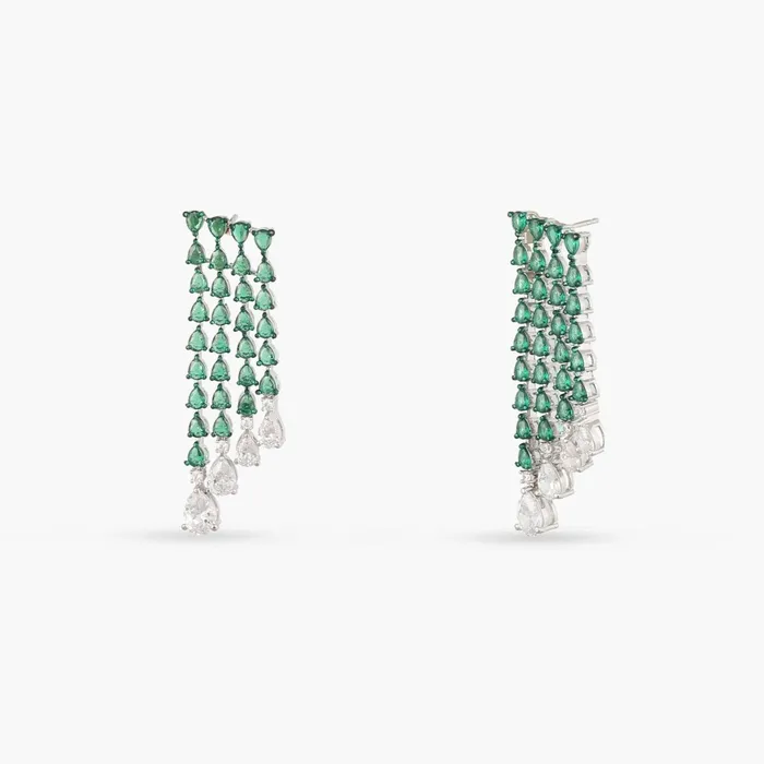 SILVER Earrings Emeraude Cocktail Silver Earrings