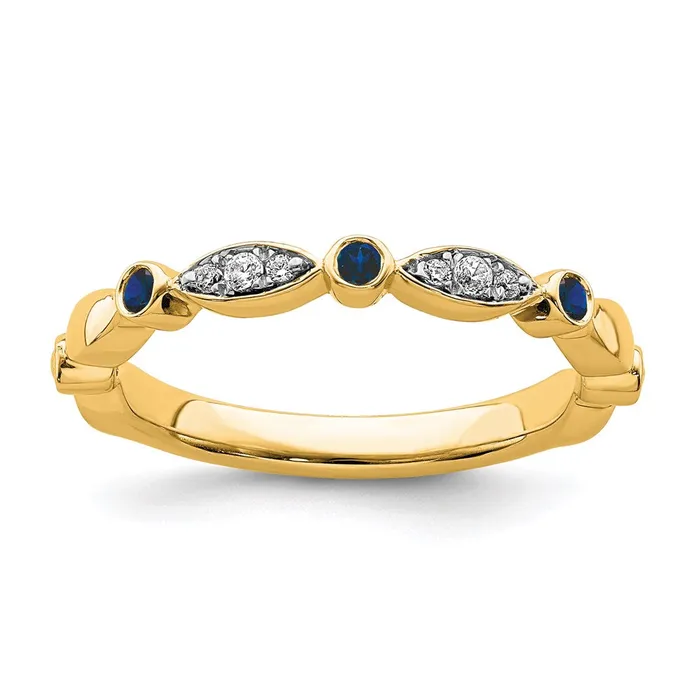 14k Stackable Expressions Created Sapphire and Diamond Ring SK2088 Stackable Expressions Rings 14k Stackable Expressions Created Sapphire and Diamond Ring SK2088 Stackable Expressions Rings