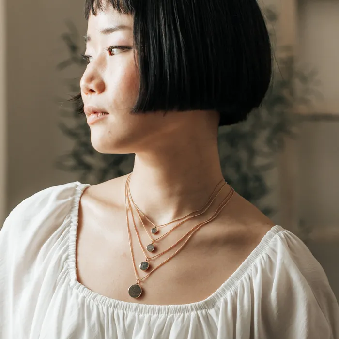 6mm Dome Cremation Necklace in 14K Rose Gold closebymejewelry Necklaces