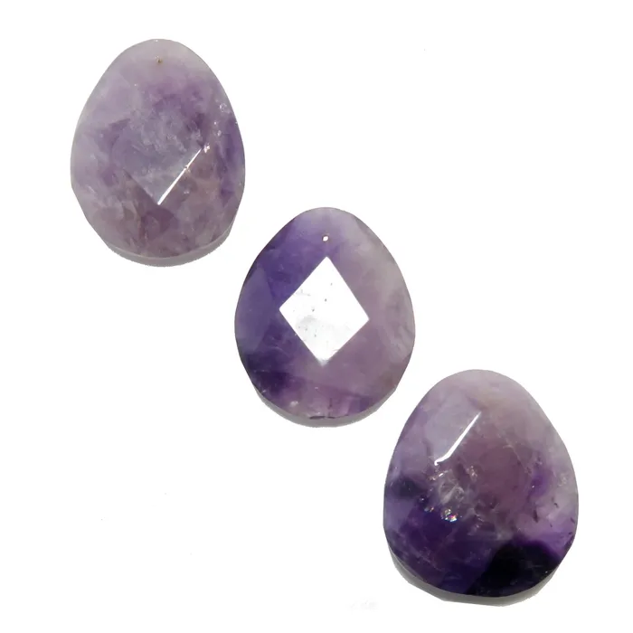 Amethyst Pendant Purple Pear Faceted Drilled Stone Satin Crystals Necklaces