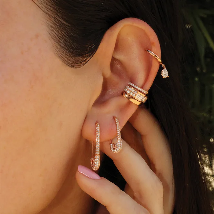 anitako Earrings DIAMOND SAFETY PIN EARRING