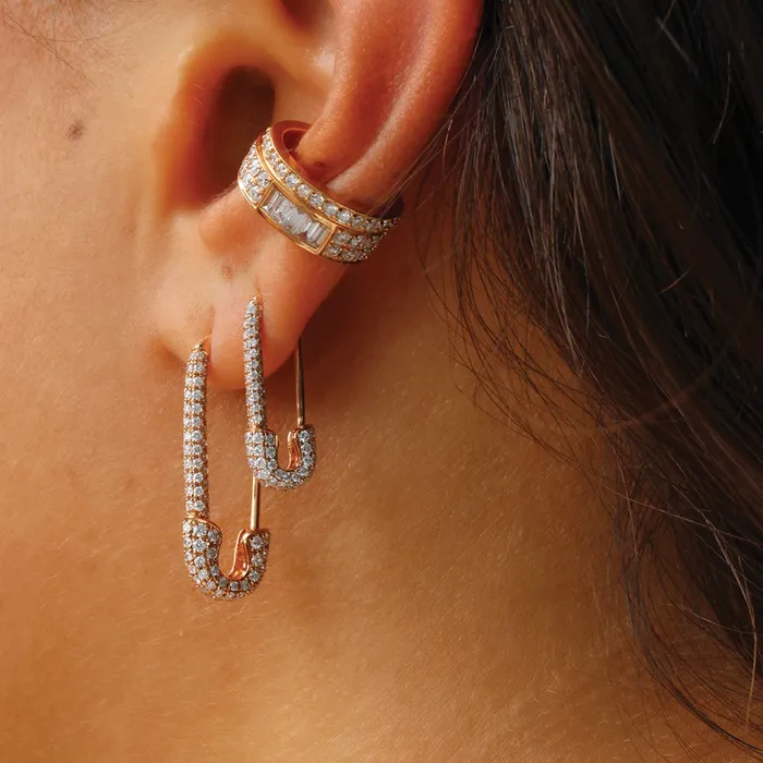 anitako Earrings DIAMOND SAFETY PIN EARRING