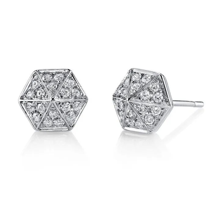 anitako Earrings DIAMOND SIXSIDED SPIKE STUD EARRINGS
