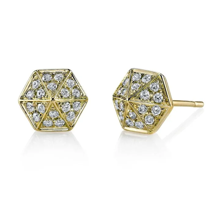 anitako Earrings DIAMOND SIXSIDED SPIKE STUD EARRINGS