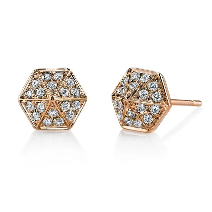 anitako Earrings DIAMOND SIXSIDED SPIKE STUD EARRINGS