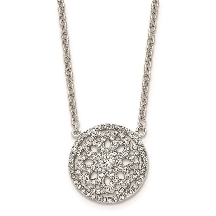 Chisel Stainless Steel Polished CZ 2mm Necklace Necklaces