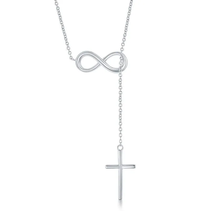 Classic Necklaces Sterling Silver Infinity and Cross Necklace