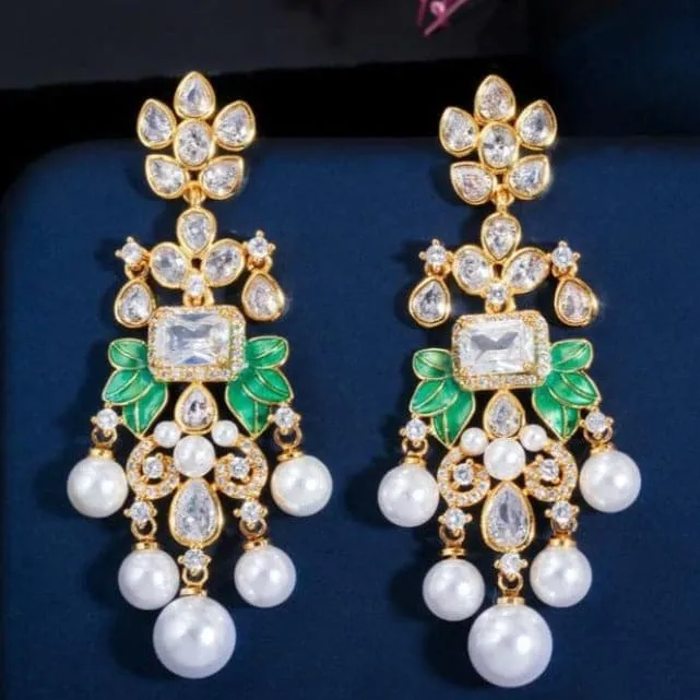Divine Inspiration Styles Earrings CWW Womens Fashion Beautiful Floral Flower Design Stylish Luxury Statement Earrings
