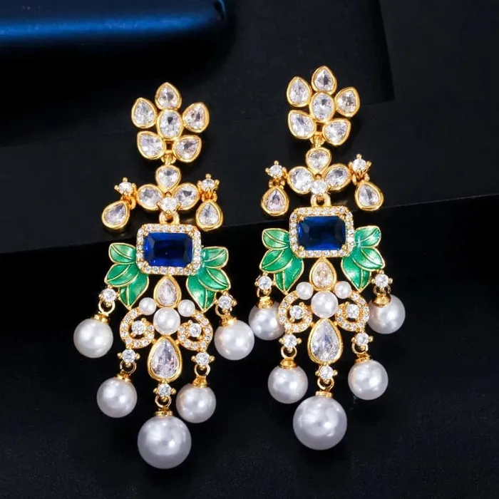 Divine Inspiration Styles Earrings CWW Womens Fashion Beautiful Floral Flower Design Stylish Luxury Statement Earrings
