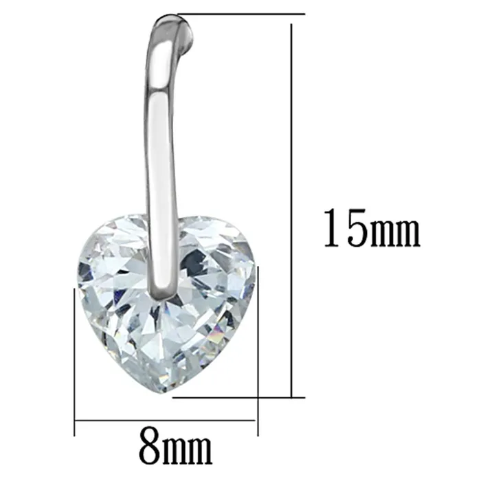 Earrings Alamode 3W612 Rhodium Brass Earrings with AAA Grade CZ in Clear