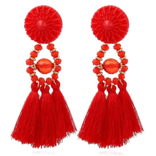 Earrings Divine Inspiration Styles HCL Womens Elegant Fashion Vintage Statement Tassel Earrings