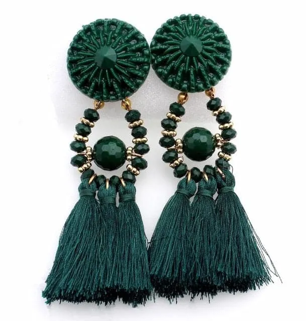 Earrings Divine Inspiration Styles HCL Womens Elegant Fashion Vintage Statement Tassel Earrings
