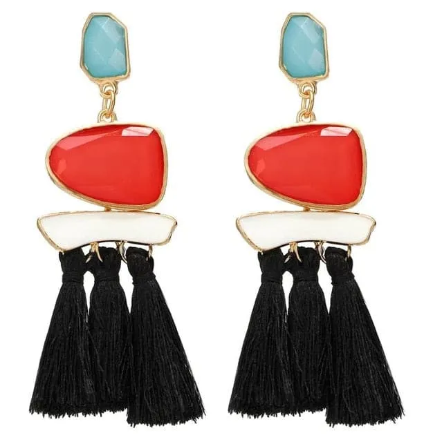 Earrings Divine Inspiration Styles HCL Womens Elegant Fashion Vintage Statement Tassel Earrings