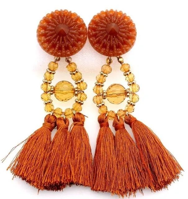 Earrings Divine Inspiration Styles HCL Womens Elegant Fashion Vintage Statement Tassel Earrings
