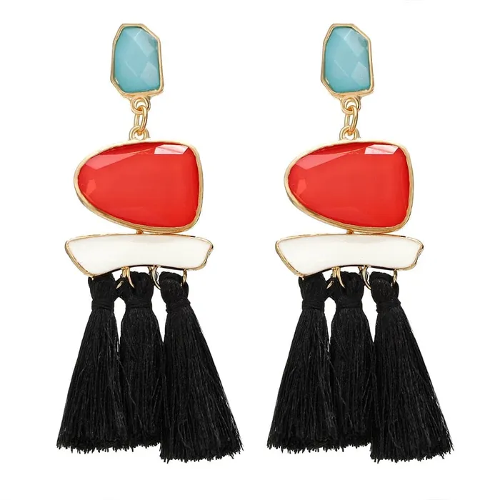 Earrings Divine Inspiration Styles HCL Womens Elegant Fashion Vintage Statement Tassel Earrings