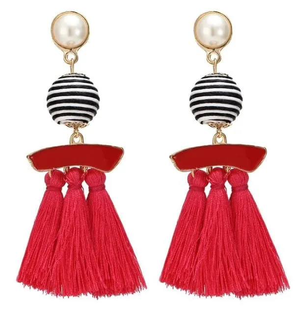 Earrings Divine Inspiration Styles HCL Womens Elegant Fashion Vintage Statement Tassel Earrings