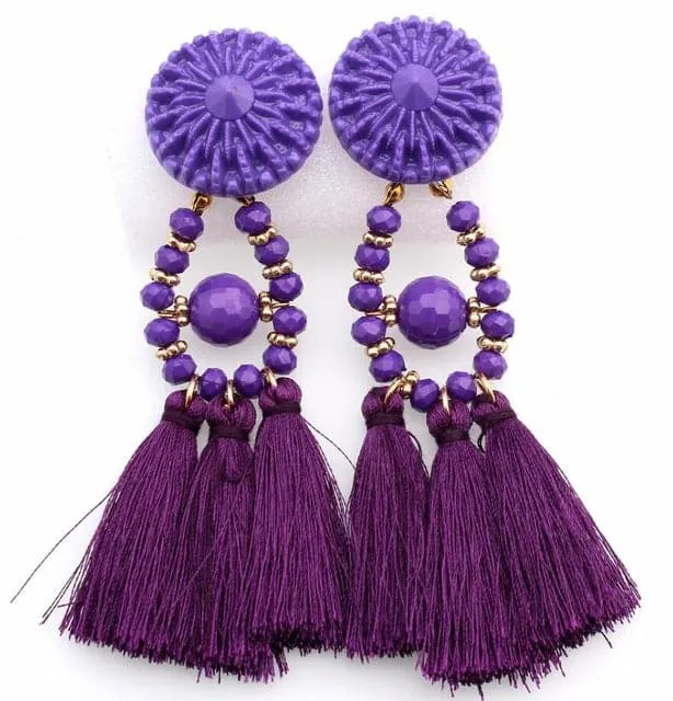 Earrings Divine Inspiration Styles HCL Womens Elegant Fashion Vintage Statement Tassel Earrings