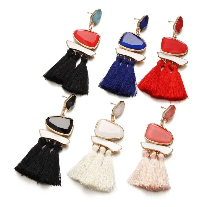 Earrings Divine Inspiration Styles HCL Womens Elegant Fashion Vintage Statement Tassel Earrings