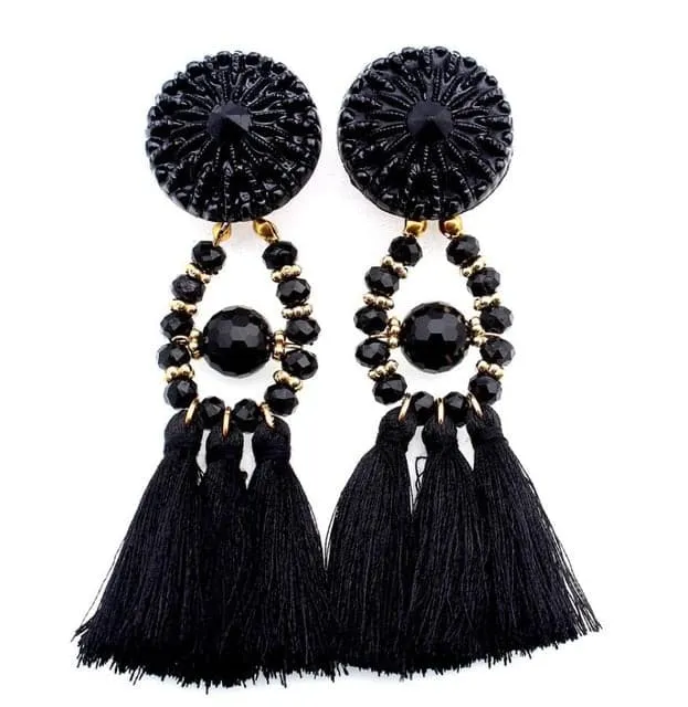 Earrings Divine Inspiration Styles HCL Womens Elegant Fashion Vintage Statement Tassel Earrings