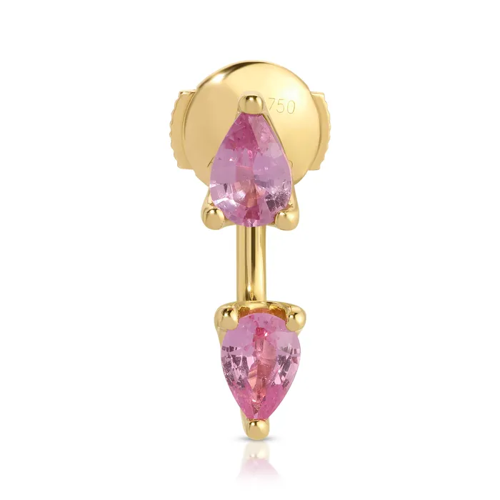 Earrings LARGE PINK SAPPHIRE PEAR ORBIT EARRING anitako