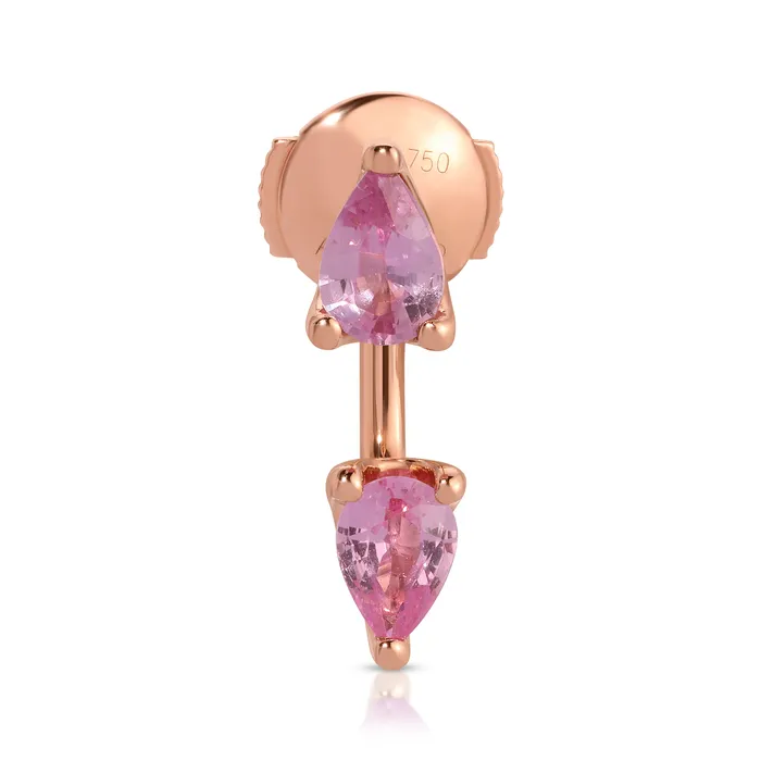 Earrings LARGE PINK SAPPHIRE PEAR ORBIT EARRING anitako