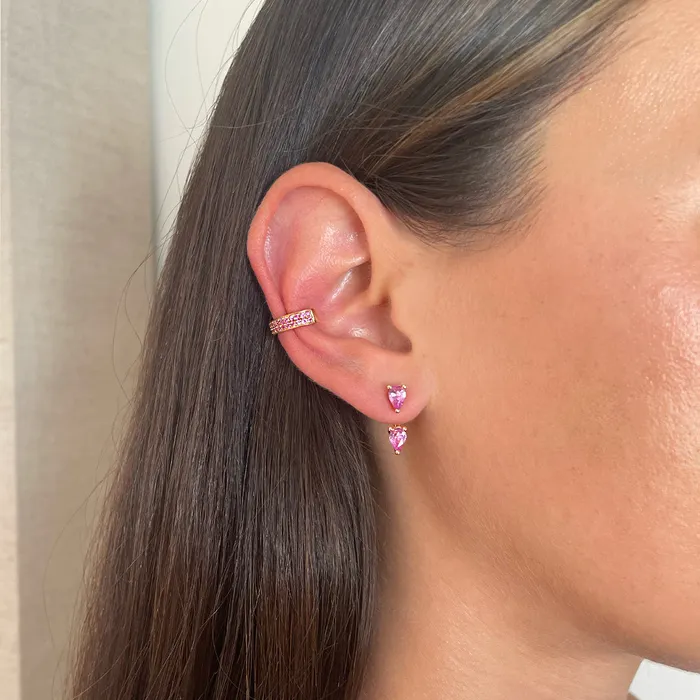Earrings LARGE PINK SAPPHIRE PEAR ORBIT EARRING anitako