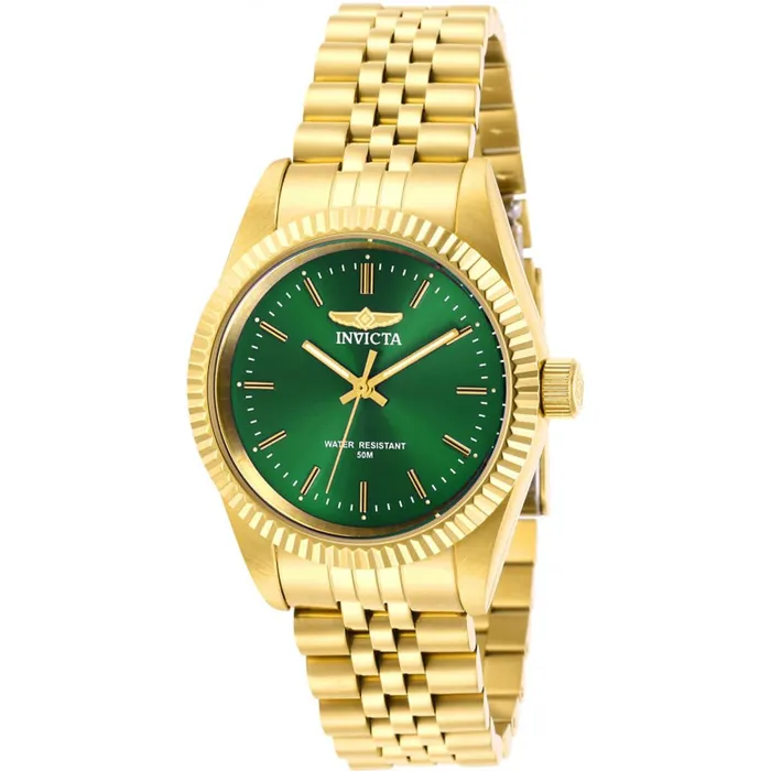 Invicta Womens Quartz Watch Specialty Green Dial Yellow Gold Bracelet 29408 Invicta Bracelets