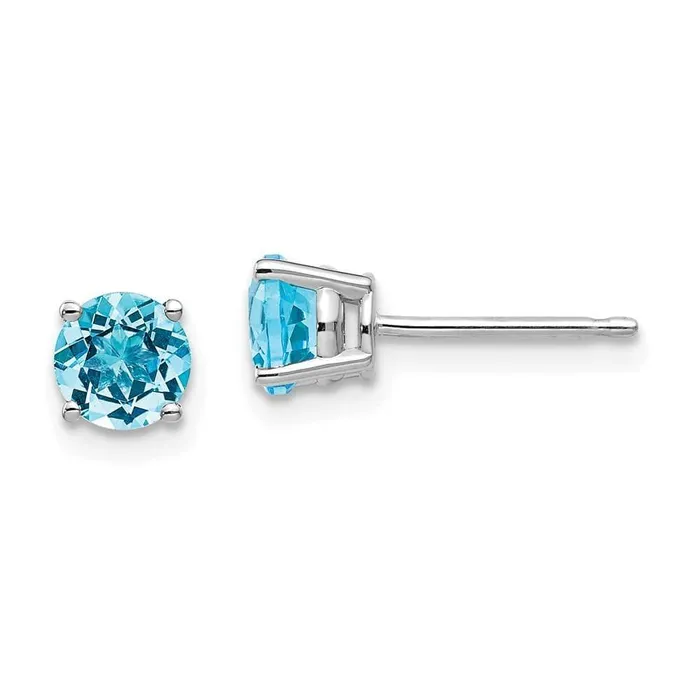 Jewelry 14k White Gold 5mm Round Earring Mounting No Stones Included No Backs Earrings