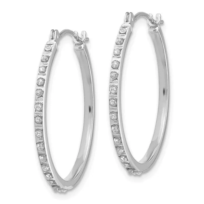 Jewelry Earrings 14k White Gold Diamond Fascination Round Hinged Hoop Earrings Jewelry Earrings 14k White Gold Diamond Fascination Round Hinged Hoop Earrings