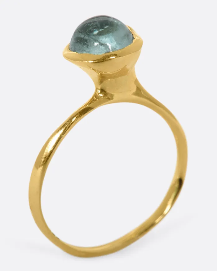 KIKA ALVARENGA Large Blue Tourmaline Alianca Flor Ring Rings