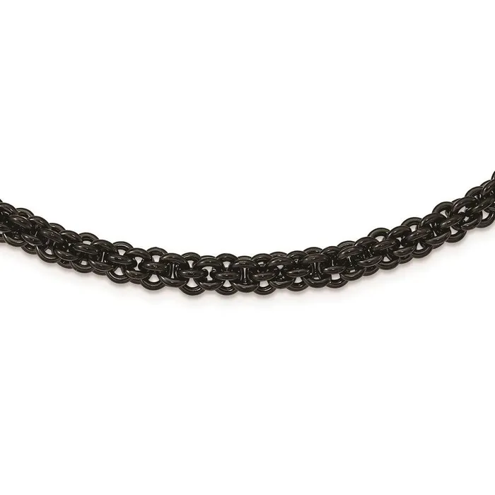 Necklaces Chisel Stainless Steel Polished Black IPplated 24in Necklace